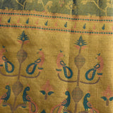 Teal And Gold Peacock Motif Kanjivaram Silk Saree