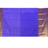 Royal Blue Striped Butti Blur Tissue Kanjivaram Saree