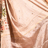 Soft Champagne With Paithani Style Elephant Motif Border Designer Saree