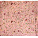 Mauve Sheer Striped With Butterfly And Floral Embroidered Border Designer Saree