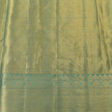 Teal And Gold Peacock Motif Kanjivaram Silk Saree