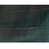 Deep Teal Checkered With Scattered Parrot Motif Designer Saree
