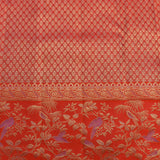 Violet And Red Contrast Kanjivaram Silk Saree