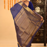 Royal Blue Checks With Butti Kanjivaram Silk Saree