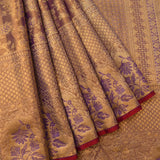 Crimson Gold Zari Floral Jaal Pure Silk Kanjivaram Saree With Ornate Woven Border
