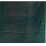 Deep Teal Checkered With Multicolor Floral Motif Border Designer Saree