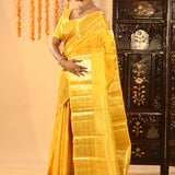 Vibrant Yellow Woven Kanjivaram Silk Saree