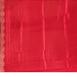 Deep Pink With Golden Floral Print Georgette Saree