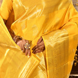 Vibrant Yellow Woven Kanjivaram Silk Saree