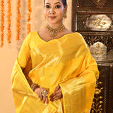 Vibrant Yellow Woven Kanjivaram Silk Saree