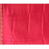 Rani Pink With Golden Floral Print Georgette Saree