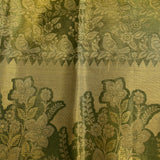 Elegant Olive Green Bird And Floral Motif Banarasi Silk Saree