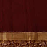 Royal Maroon And Magenta Shikargah Silk Saree With Gold Zari Border