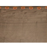 Grey With Checks And Embroidered Pallu Designer Saree
