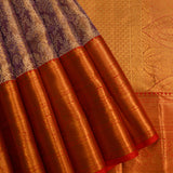 Royal Purple & Copper-Gold Kanjivaram Silk Saree