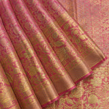Royal Pink Silk Saree With Intricate Gold Floral Weave