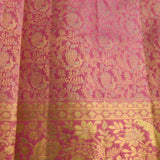 Royal Pink Silk Saree With Intricate Gold Floral Weave