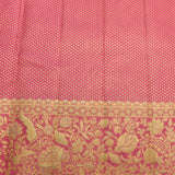 Royal Pink Silk Saree With Intricate Gold Floral Weave