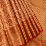Apricot Floral Vines Kanjivaram Silk Saree
