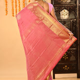 Pink Gold Zari Butti Kanjivaram Silk Saree