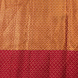Sunshine Yellow & Crimson Floral Kanjivaram Silk Saree