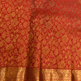Crimson Floral Brocade Banarasi Silk Saree