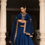 Midnight Blue Zari Anarkali Set