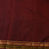 Bright Orange Kanjivaram Silk Saree With Multi-Color Border