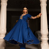Midnight Blue Zari Anarkali Set