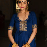 Midnight Blue Zari Anarkali Set