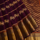 Royal Purple Shikargah Kanjivaram Silk Saree