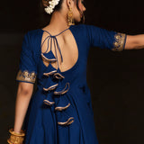 Midnight Blue Zari Anarkali Set