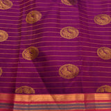 Royal Purple Kanjivaram Silk Saree With Traditional Butti And Striped Border