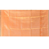 Peach Gold Contrast Tissue Kanjivaram Silk Saree