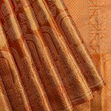 Radiant Copper-Orange Banarasi Silk Saree With Traditional Arch Motifs