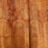 Radiant Copper-Orange Banarasi Silk Saree With Traditional Arch Motifs