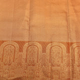 Radiant Copper-Orange Banarasi Silk Saree With Traditional Arch Motifs