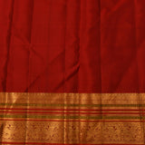 Deep Maroon Checked Kanjivaram Silk Saree
