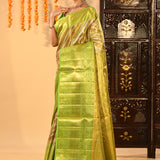 Bright Green Woven Kanjivaram Silk Saree