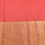 Soft Peach-Coral Floral Banarasi Silk Saree