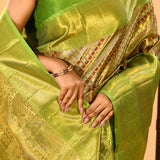 Bright Green Woven Kanjivaram Silk Saree