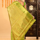 Bright Green Woven Kanjivaram Silk Saree