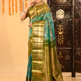 Persian Green Silk Blend Kanjivaram Saree