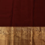 Regal Brown Kanjivaram Silk Saree With Animal Motif Checks