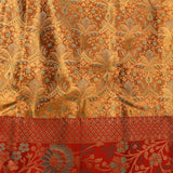 Golden Brocade & Crimson Animal-Motif Kanjivaram Silk Saree