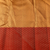 Golden Brocade & Crimson Animal-Motif Kanjivaram Silk Saree