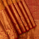 Traditional Yellow & Red Checked Kanjivaram Silk Saree