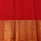Traditional Yellow & Red Checked Kanjivaram Silk Saree