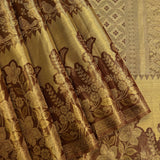 Olive Gold Antique Shikargah Kanjivaram Silk Saree