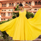 Sunshine Yellow Floral Anarkali Set